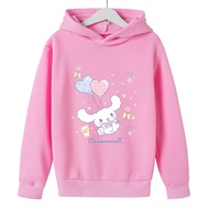 New Cute Funny Pink Hoodies Cinnamoroll Children's Hoodies Sweatshirt Kawaii Sanrio Pullover Fashion Anime Cartoons Casual Clothes Girls Boy Kids Warm Tops