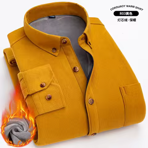 corduroy mens shirt long sleeve casual hombre men clothing cotton fearof god keep warm shirts street