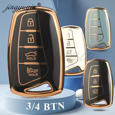 TPU Key Case Cover Holder For Hyundai Grandeur HG Sedan Genesis G80 Santa Fe 3DM Grand SantaFe 2018 