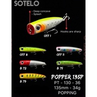 Umpan Pancing Popper Berat 34 gram Panjang 135 mm Sotelo Tersedia variasi warna