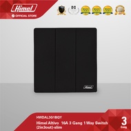 Himel Altivo 16A 3 Gang 1 Way Slim Switch - Black