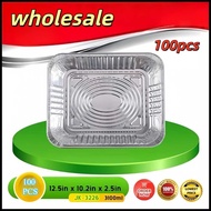 K-3226 RE 3500ml Aluminum Tray w/ Cover [100 PCS.] ( 12.5 x 10.2 x 2.5 ) Per Box