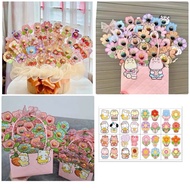 Set of 100 Double-Sided Printed Lollipop Clips - Cute Patterned Lollipop Card Wrapping Paper as a Su