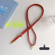 ALOFT - 環保皮革手機掛帶 (附墊片) 手機掛繩 - 大紅色 調節掛頸手機掛繩 通用手機掛繩 便攜 可側揹