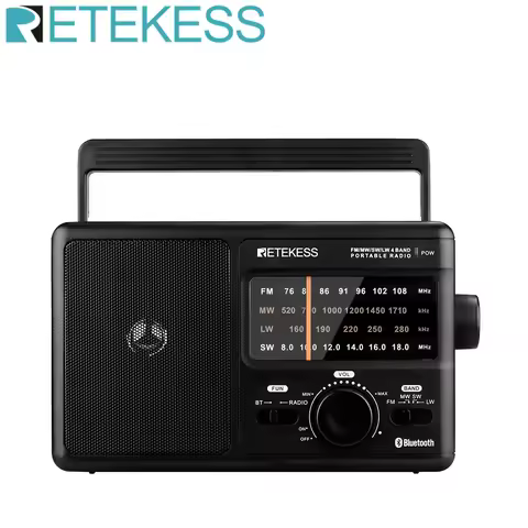 Retekess TR626 AM FM SW LW Portable Radio Bluetooth DSP Plug in Radio Powered By AC or 4xD Battery L
