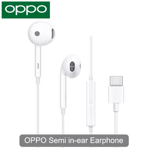 OPPO MH135 Semi In-Ear Earphone High Fidelity Stereo Bass 3.5mm Interface Headset HD Mic Call Earbud
