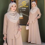 ☞Set skirt FIONA SUIT ada saiz S-2XL material Ironless Labuh sesuai untuk muslimah boleh BF dan wudh