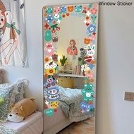 Ins Cartoon Cute Static Sticker Cloakroom Bedroom Dormitory Full Body Mirror Decoration Mirror Sticker Clothing Store Fitting Mirror Sticker