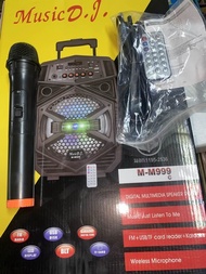 ตู้ลำโพงพกพา ตู้ลำโพงอเนกประสงค์ ตู้ลำโพงช่วยสอน Music DJ M-M999C แถมไมโครโฟนไร้สาย 1 ตัว USB TF car