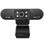 2022. Ashu H800 Full HD Video Webcam 1080P HD Camera USB Webcam Focus Night Vision Computer Web Camera with Built-in Microphone
