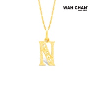 FA6 WAH CHAN 916 Gold Alphabet "Initial N" "Initial 0" "Initial P" "Initial U" "Initial V"Pendant