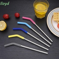 LLOYD 2Pcs Metal Straw, Detachable Reusable Stainless Steel Straw, Durable With Silicone Tip 8mm Smooth Surface Stanley Cup Straw Tumbler Cup