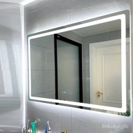WashroomledBathroom Mirror Anti-Fog Bathroom Mirror Hotel Toilet Square Luminous Smart Mirror Wholesale