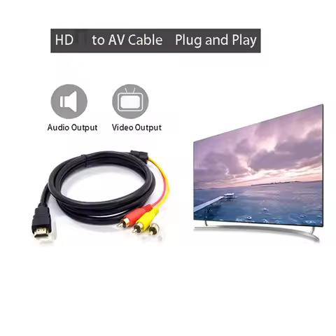 15m HDMI To 3RCA Cable Converter Cord With HD Audio Video Signal Transmission For TV Projector Devic
