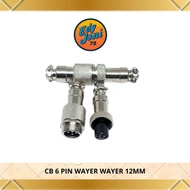 CB CONNECTOR GX12 CABLE WAYER WAYER CONNECTOR 6 PIN 12MM