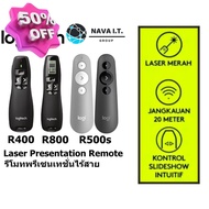 COINSคืน15%FB9JMZV6 LOGITECH R400 R800 R500S LASER PRESENTATION REMOTE รีโมทพรีเซนเทชั่นไร้สาย #รีโม