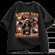 Funny Text Skull T-Shirt "I Love Drunk Driving" For Men And Women Cotton Extra Large Size Short Slee