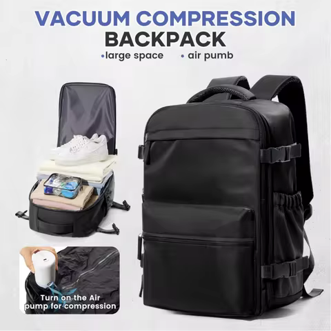Vacuum Compression Backpack, Large Capacity Travel Hiking Backpack, Foldable Lightweight Laptop Back