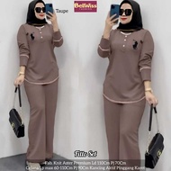 FITTO SET BY BELLWISS WOMEN'S SET, TOP AND PANTS, KNIT ASTER MATERIAL