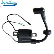 6E0-85570 Ignition Coil With Cap For Yamaha Boat Engine 2 Stroke 4HP 5HP Parsun Powertec SEAPRO etc 