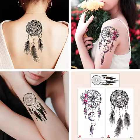 3pcs Waterproof Temporary Tattoo Sticker Dream catcher Fake Tatto Flash Tatoo Tato for Girl Women Me