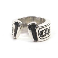 成色極佳：Chrome Hearts 大捲軸標籤 925 銀戒指，日本5號，重 11.4 克，男女皆宜配件