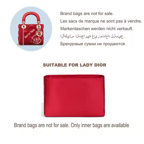 High Quality Acetate Silk Inner Bag Organizer for Lady Dior Bag Storage Insert Inner Bag Support
