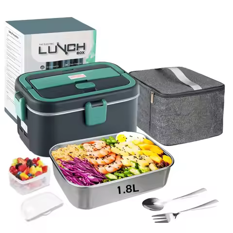 Electric Lunch Box Food Warmer 1.8 L 80W Outdoor Camping Bento Picnic Portable Food Heater Car/Home 