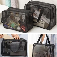 3 In1 Nylon Mesh Makeup Bag Cosmetic Waterproof Portable Up Pouch Waterproof Travel Clear E3n6