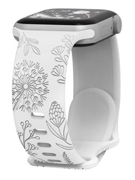 1 pieza Banda de silicona grabada con diseño de flor de diente de león blanco compatible con la banda de reloj Apple, banda de reloj Apple Watch, banda de reloj Apple Watch, banda de reloj Apple Watch, banda de reemplazo de la correa de reloj de 38 mm, 40 mm, 41 mm, 42 mm, 44 mm, 45 mm, 49 mm, diseño floral de Wildflowers para mujeres lindo, banda de reloj deportivo suave para Apple Watch, banda de reloj Apple Watch, banda de reloj Apple Watch, correa de repuesto para reloj ultra serie 9 8 7 6 5 4 3 2 1