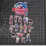 [CUSTOM NAME] Happy Birthday Cake Topper Ejen Ali Decoration Set Party Accessories Banner Hiasan Kek