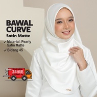 [BAWAL - Pearly Satin Matte] ARLENE PREMIUM Bawal Bride OFF WHITE - Tudung Nikah, Tudung Kawin - MyP