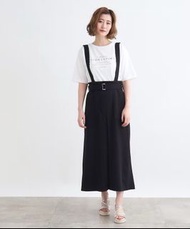 日牌grove黑色背帶裙 (2 ways)