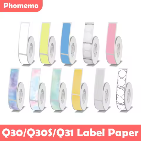 Phomemo Q30/Q30S/Q31 Adhesive Labels White 14x30mm Printing Paper Tape Phomemo Printer Paper for Por