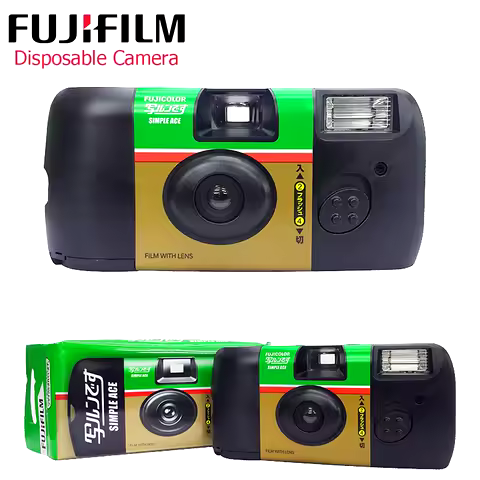 Original Fujifilm 1-3 Pcs Fuji SIMPLE ACE ISO 400 Power Flash 27 Photo Exposure Disposable Film Came