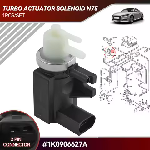 1K0906627A Car Vacuum Pressure Valve N75 TDI for Audi A3 A4 Volkswagen Passat Polo Golf Beetle Jetta