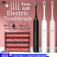 【Malaysia Ready Stock】Extra Strong Vibration Rechargeable Ultrasonic Electric Toothbrush IPX7 Waterp