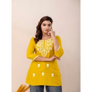 Kurti Women Indian Short Kurtis Cotton Kurti Top Long Short Kurtis Kurta Tunic Blouse UD44052APTP
