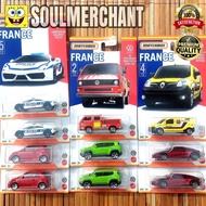 Matchbox France Series SNI Sealed Box Contents 10 Pcs - Volkswagen Lamborghini Tesla Jeep Fiat Renau