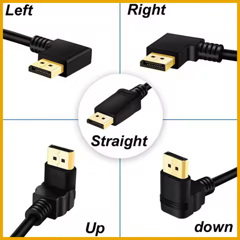 NEW Displayport Cable Adapter Dp Male to Female Left Right Angled Displayport Cable Upward Downward 