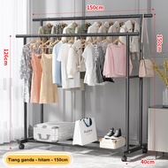 Stand Hanger Double Rak Gantungan Baju Rak Baju Gantung Gantungan Baju Berdiri 150CM
