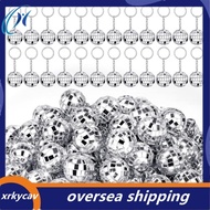 50Pcs Mini Disco Ball Keychain, Mirror Disco Ball Bulk Keyring Party Favors for 70s 80s Disco Party 