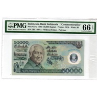 Uang Kuno Indonesia Soeharto Suharto 50000 Rupiah 1993 PMG 66 Polymer