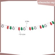 [AlmenclaabMY] 6x Christmas Fablc Banner Hanging Flags DIY 300cm Long Curtain Decoration Garland Pull The Flag for Front Door Wall Celebrations
