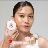 Cushion SS Shella Saukia skin bedak glowing + skincare free mini gold + cermin mini Depok Kontrol Mi