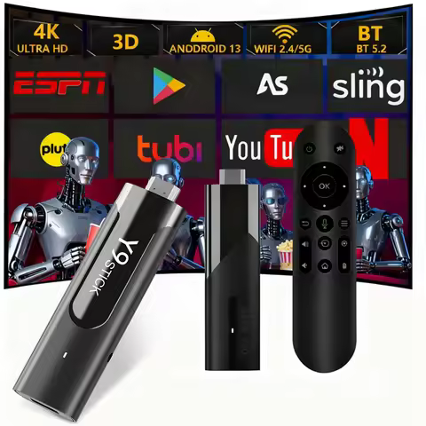 M98-Y9/M98-Y10 Smart TV Stick Android 14 Allwinner H618 8K Support 4K WiFi 6 4G 5G HDR10 Voice Remot