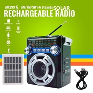 KUKU Solar radio AM/FM/SW 8-band radio with USB/TF music player and LED light /Solar Panel AM-299S