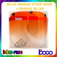 BOGO BG-05 2TONE | TWO TONE ORANGE CAP 3 PIN ORANGE VISOR FOR SGV | XDOT | MS88 | MHR (BG05 2 TONE O