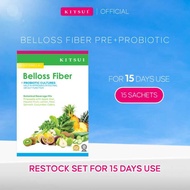 KITSUI Belloss Pre + Probiotic 15's x 12g - Halal Detox Fiber Drink | Sembelit | Prebiotics Probioti