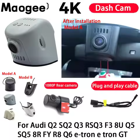 Car 4K Plug and Play Dash Cam Video Recorder Night Vision for Audi Q2 SQ2 Q3 RSQ3 F3 8U Q5 SQ5 8R FY
